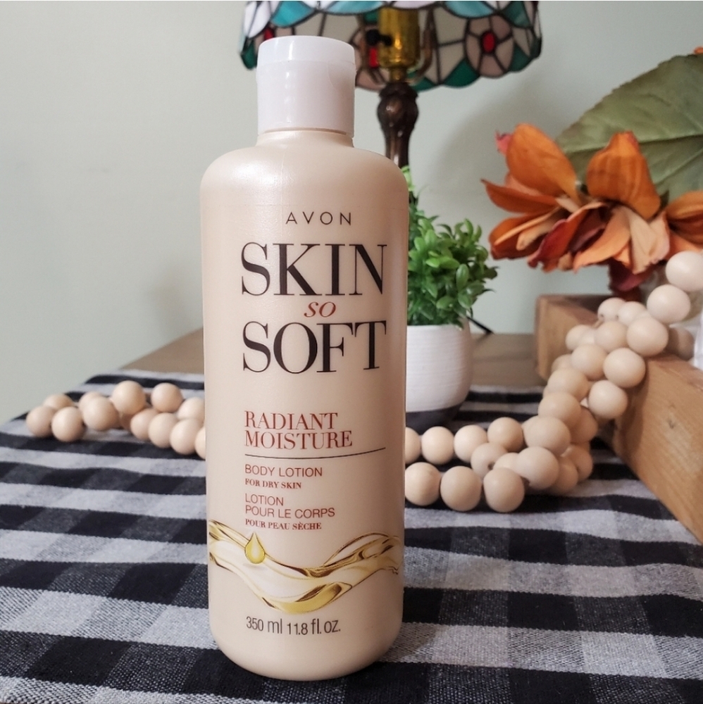 AVON Skin So Soft Radiant moisturizer.